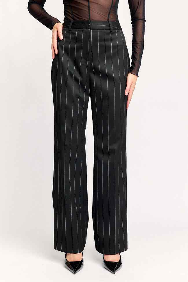 BLACK STRIPPED JACKET & PANTS.