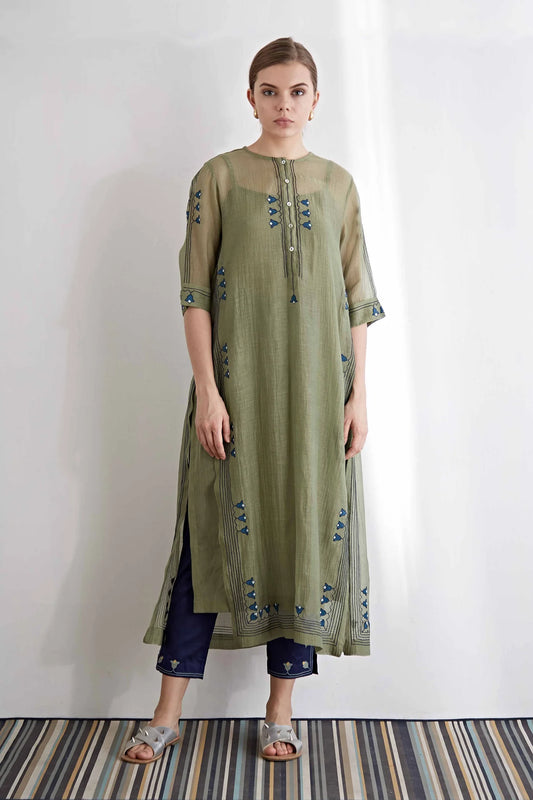 ADAA 08 - Bud Applique' Kameez Shirt dress 