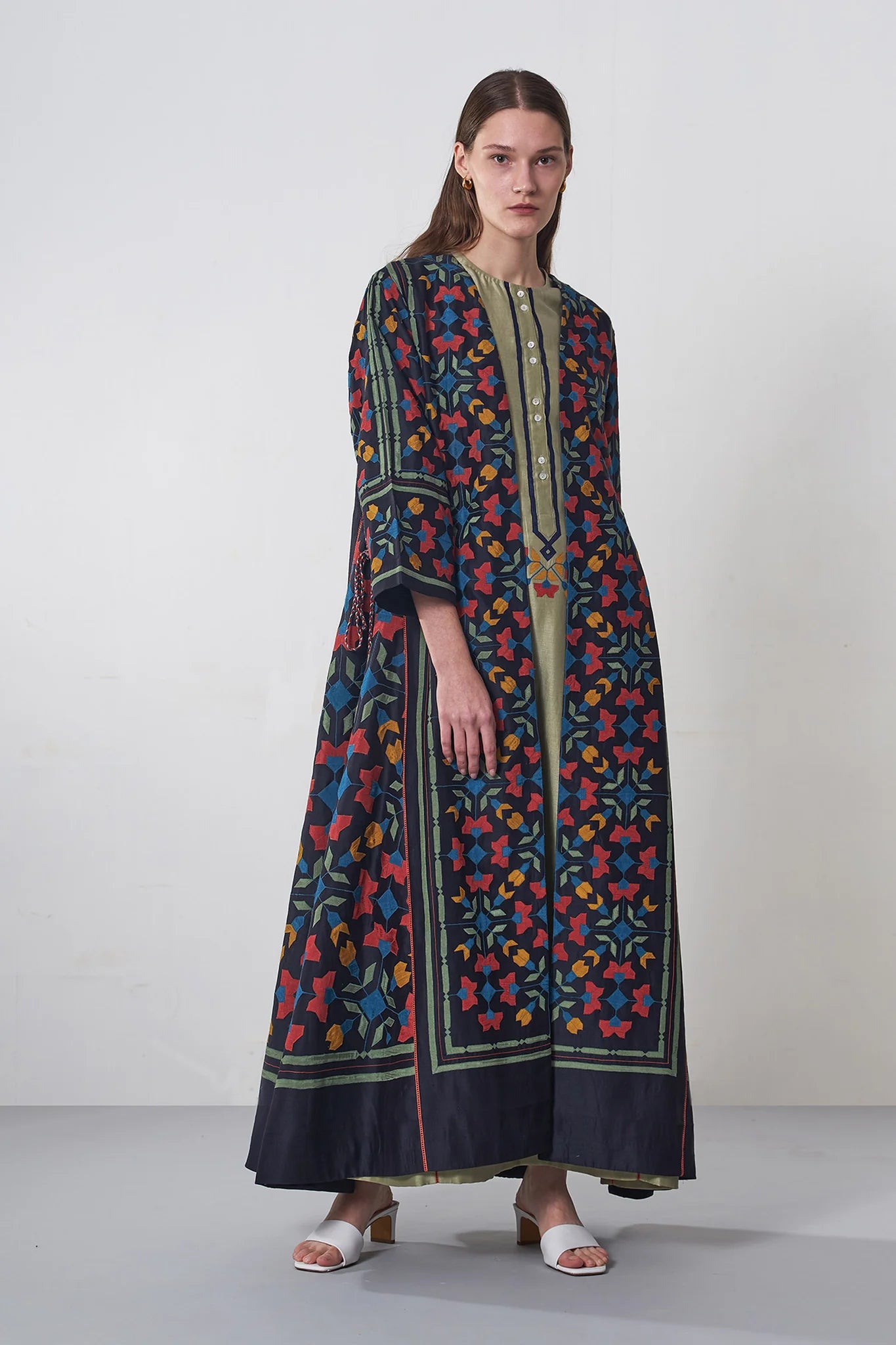 AMEENAH 03 - Floral Aline Long Dress