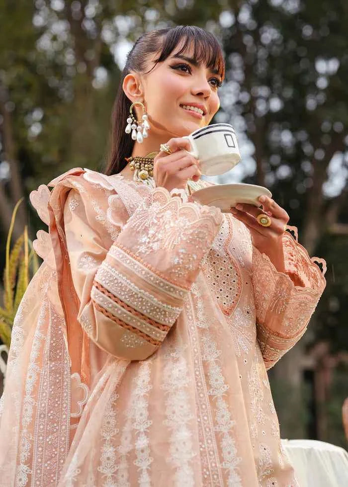 luxury clothing with our designer lawn dresses. AMIRAH is collections with premium lawn, intricate embroidery, and customisable as women fashion trends. Peach Pink Colour lawn Fabric