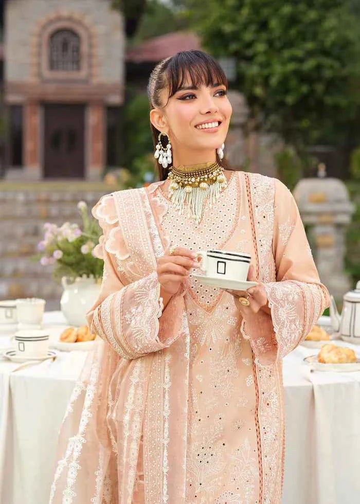 luxury clothing with our designer lawn dresses. AMIRAH is collections with premium lawn, intricate embroidery, and customisable as women fashion trends. Peach Pink Colour lawn Fabric
