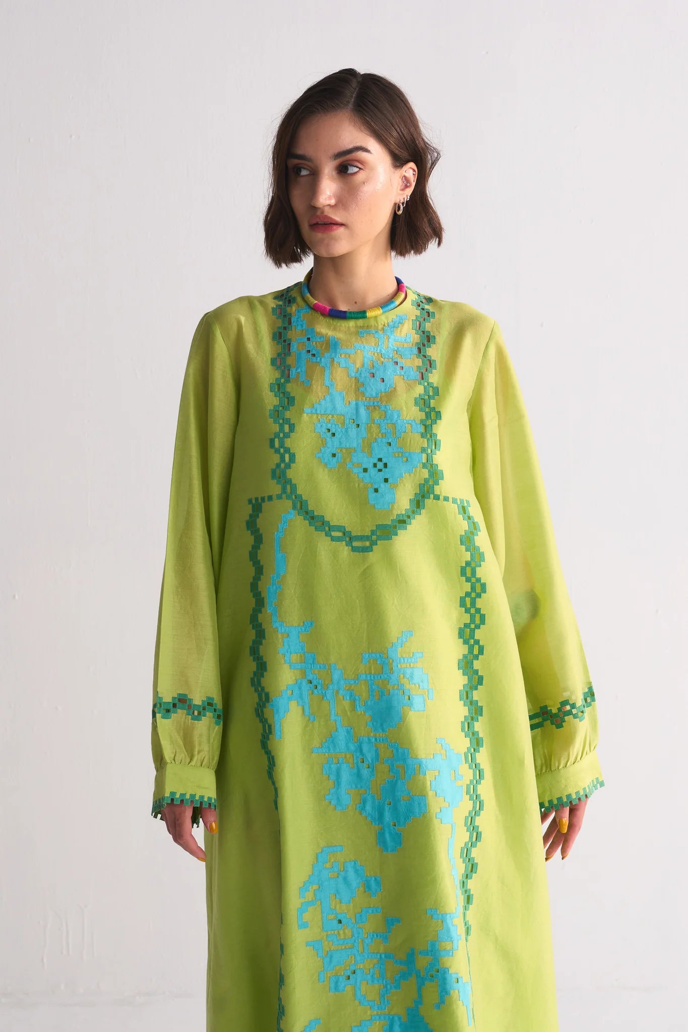 HEER 06 - Cross Appliquè And Cutwork Dress