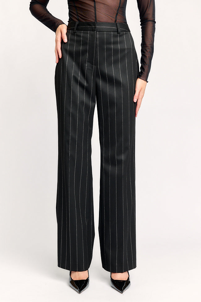 BLACK STRIPPED  JACKET AND PANTS 